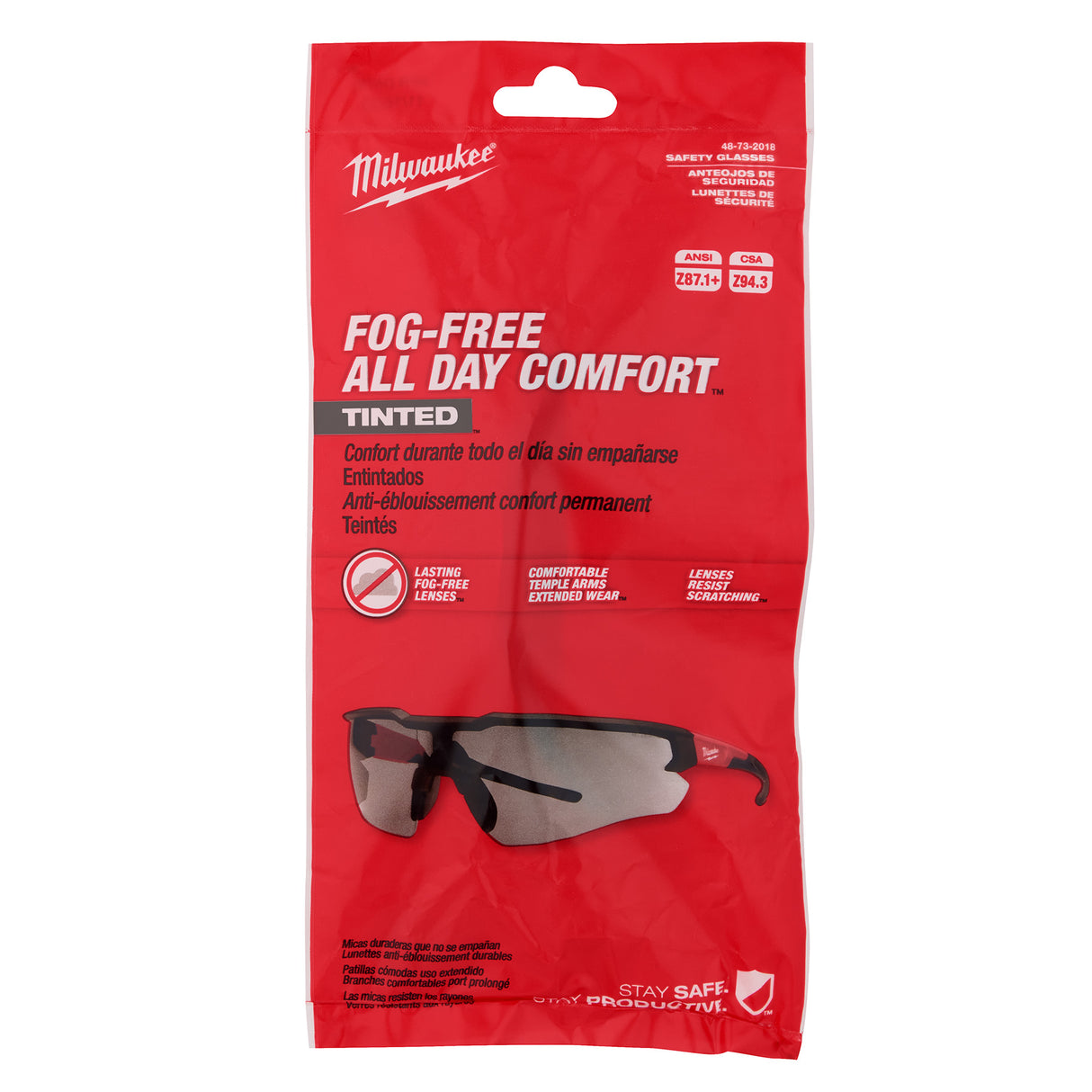 Milwaukee 48-73-2018 Safety Glasses - Tinted Fog-Free Lenses (Polybag)