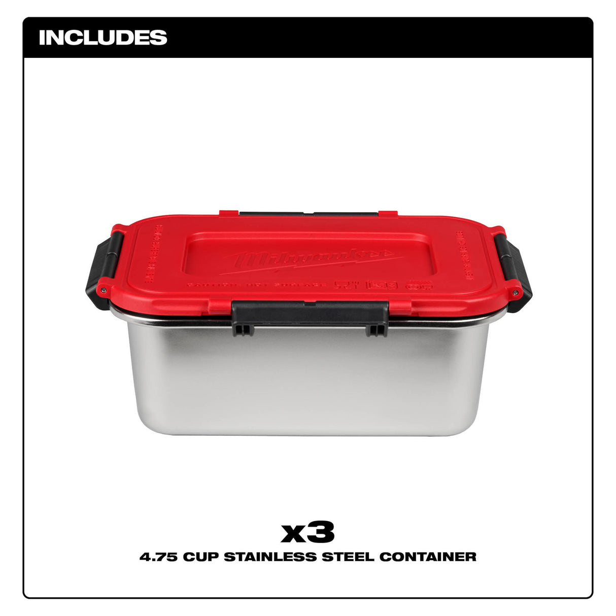 Milwaukee Tool 49-16-0203 (3) Stainless Steel Containers for M18™ Jobsite Lunch Warmer