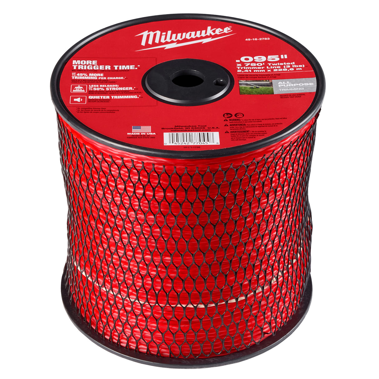 Milwaukee 49-16-2783 .095" x 750’ (3 lbs.) Twisted Trimmer Line