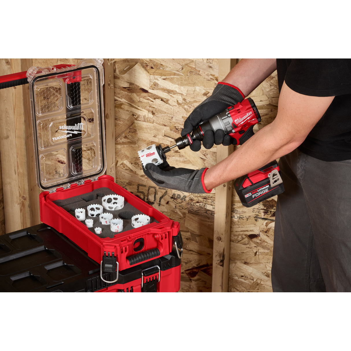 Milwaukee 49-22-4702 12PC QUIK LOK™ HOLE DOZER™ Bi-Metal Kit with PACKOUT™ Compact Organizer