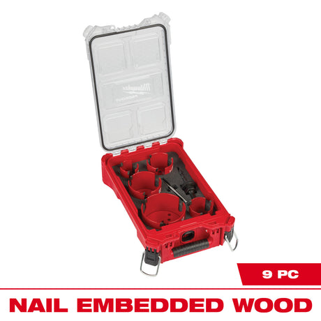 Milwaukee 49-56-9295 9 PC BIG HAWG™ with Carbide Teeth Hole Saw Kit w/ PACKOUT™ Compact Organizer