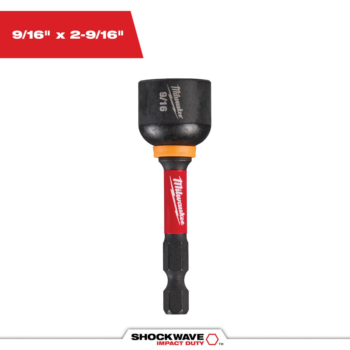 Milwaukee 49-66-4538 9/16" x 2-9/16" Magnetic Nut Driver - SHOCKWAVE Impact Duty