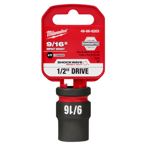 Milwaukee SHOCKWAVE Impact Duty™ 1/2" Drive 9/16" 6 Point Sockets 49-66-6203