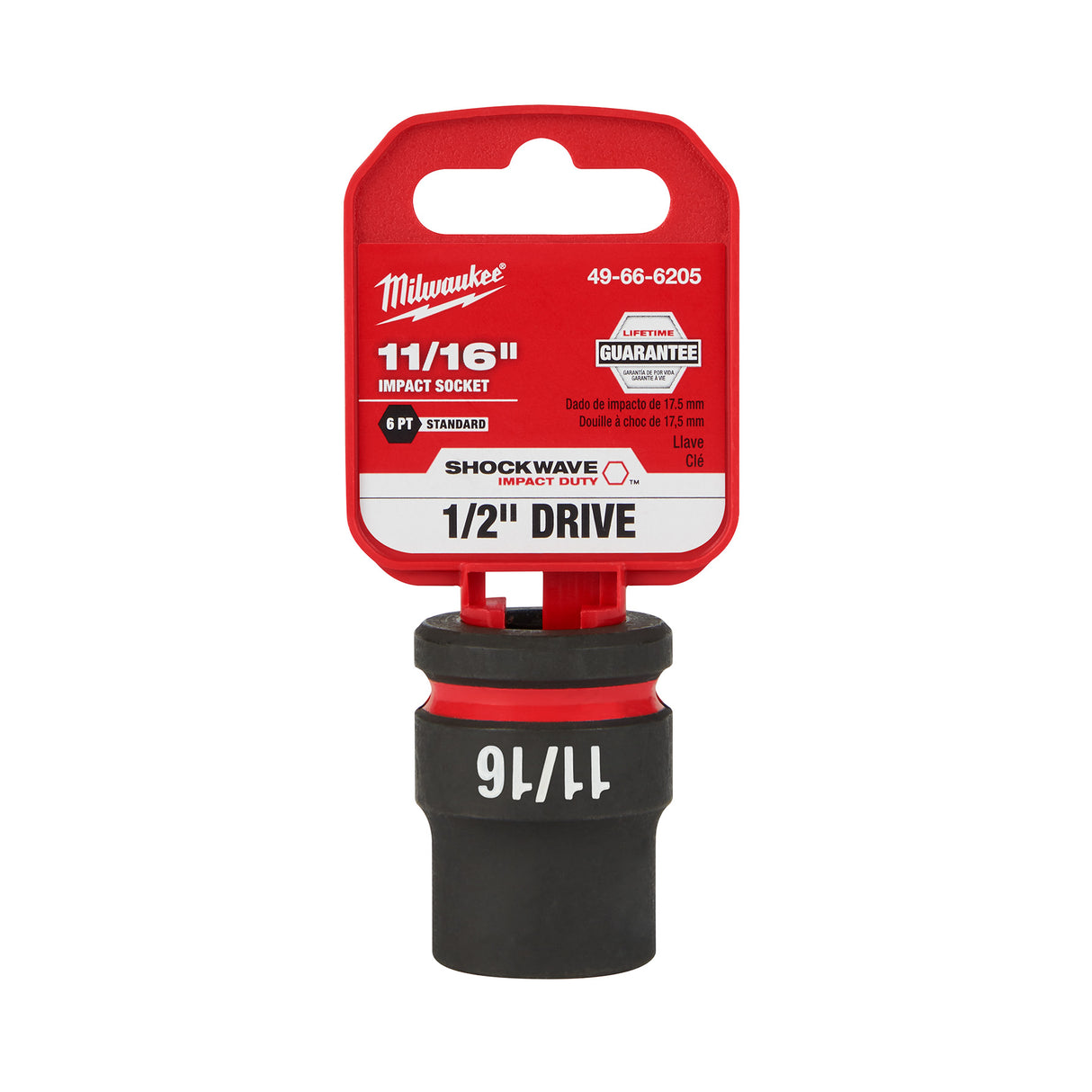 Milwaukee SHOCKWAVE Impact Duty™ 1/2" Drive 11/16" 6 Point Sockets 49-66-6205