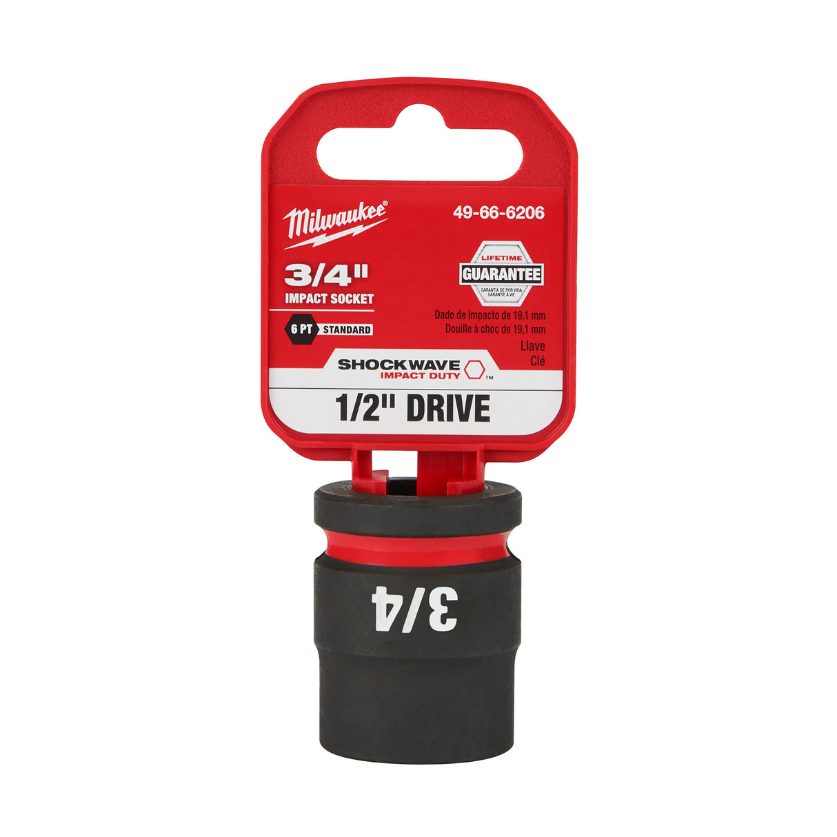 Milwaukee SHOCKWAVE Impact Duty™ 1/2" Drive 3/4" 6 Point Sockets 49-66-6206