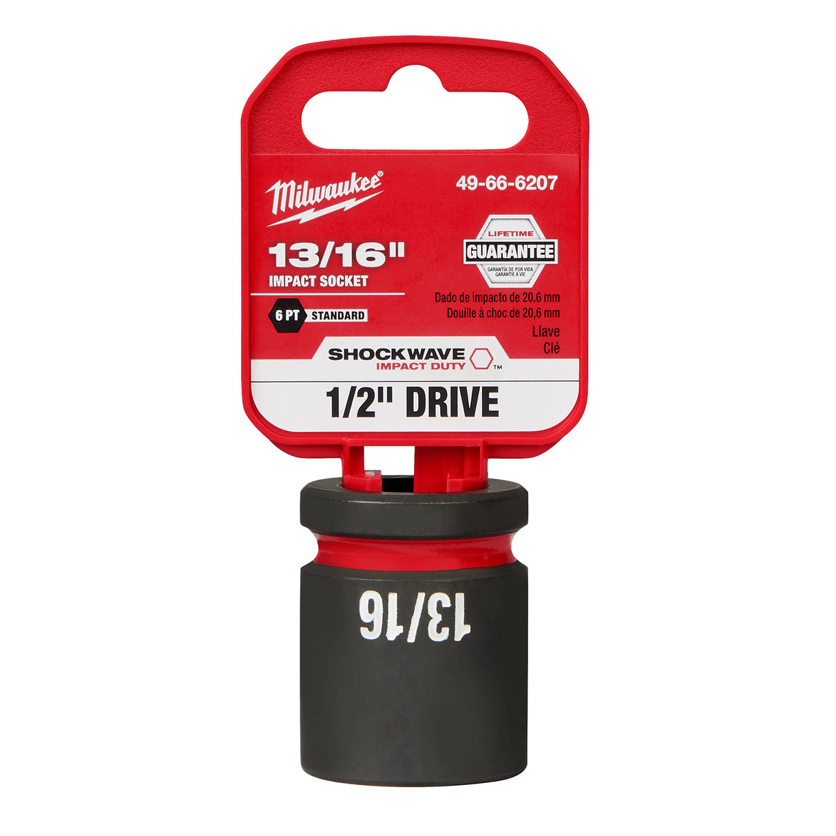 Milwaukee SHOCKWAVE Impact Duty™ 1/2" Drive 13/16" 6 Point Sockets 49-66-6207