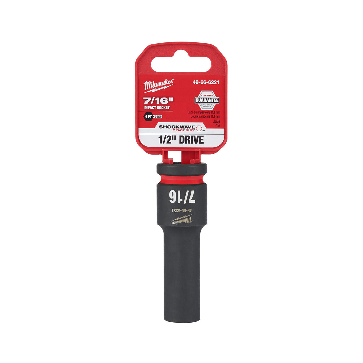 Milwaukee SHOCKWAVE Impact Duty™ 1/2" Drive  7/16" 6 Point Sockets 49-66-6221