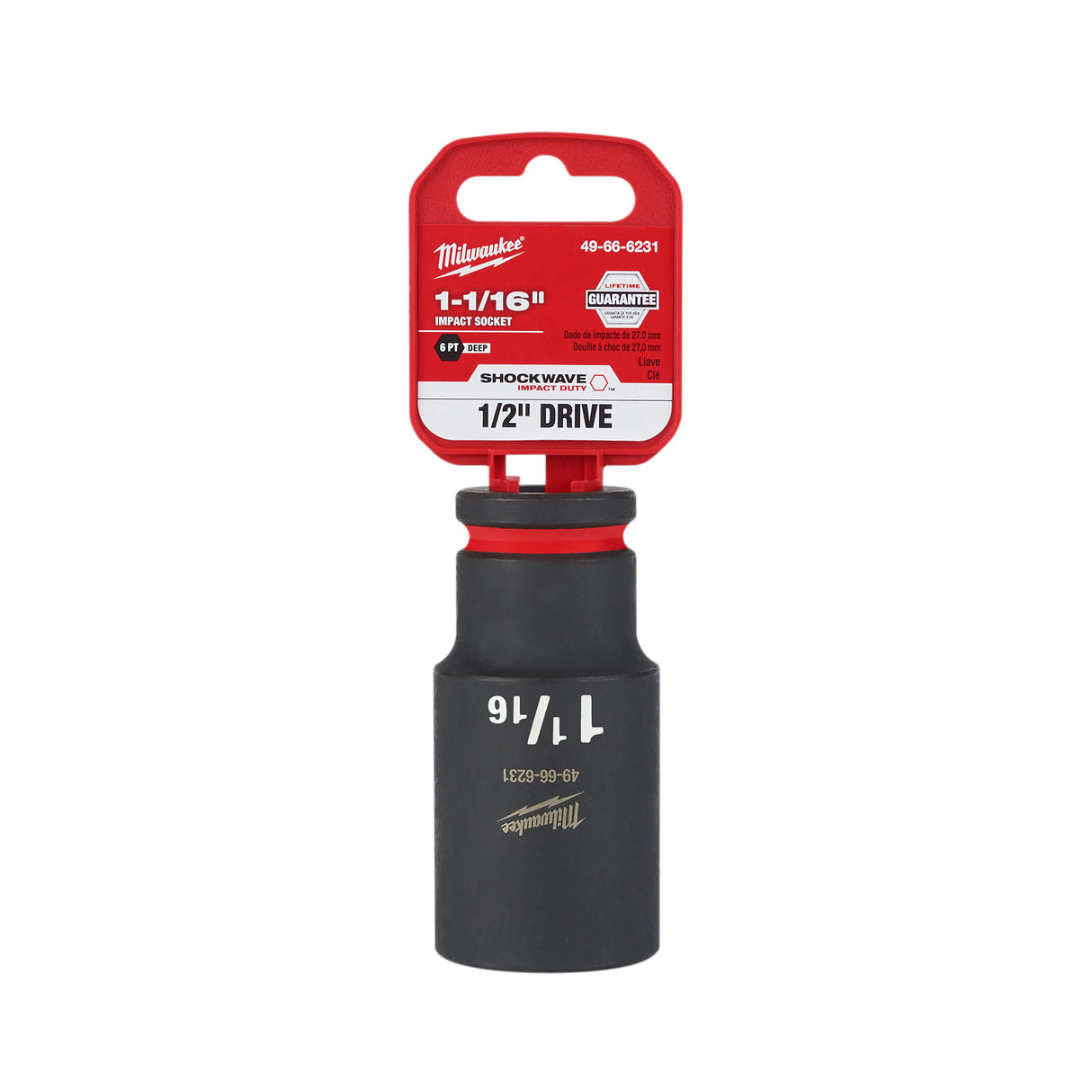 Milwaukee 1/2" Drive 1-1/16" 6 Point Socket SHOCKWAVE Impact Duty™  49-66-6231