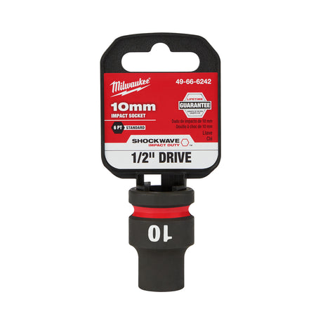 Milwaukee 1/2" Drive 10MM 6 Point Sockets SHOCKWAVE Impact Duty™ 49-66-6242