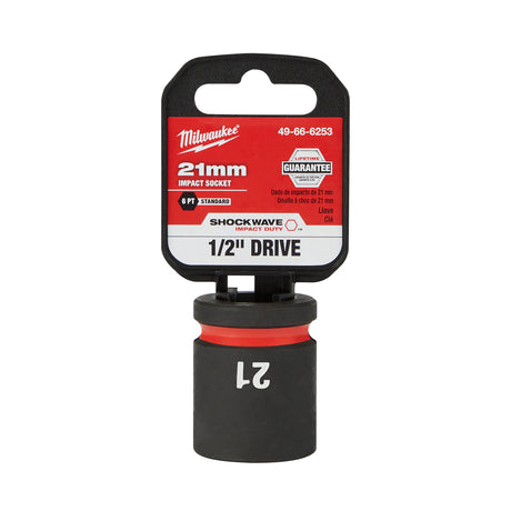 Milwaukee 1/2" Drive  21MM 6 Point Socket SHOCKWAVE Impact Duty™ 49-66-6253