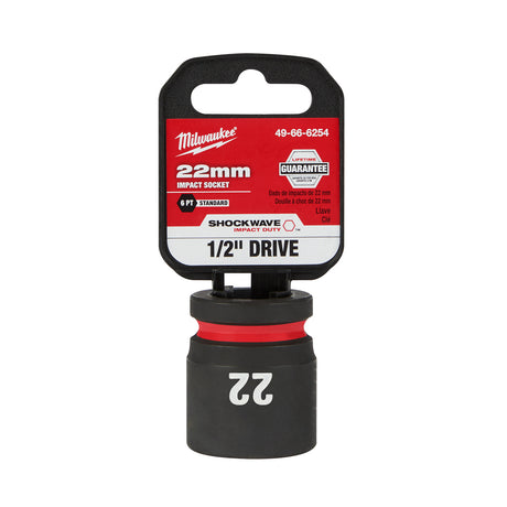 Milwaukee 1/2" Drive 22MM 6 Point Socket SHOCKWAVE Impact Duty™ 49-66-6254