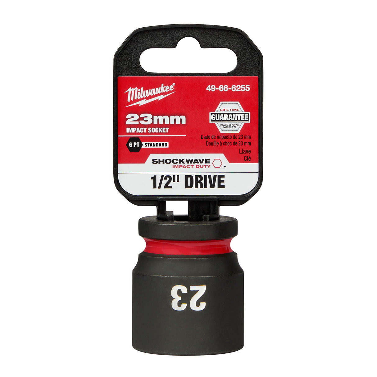 Milwaukee 1/2" Drive 23MM 6 Point Socket SHOCKWAVE Impact Duty™ 49-66-6255