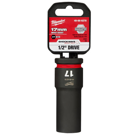 Milwaukee 1/2" Drive 17MM Deep 6 Point Socket SHOCKWAVE Impact Duty™ 49-66-6278