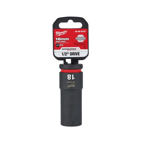 Milwaukee 1/2" Drive 18MM Deep 6 Point Socket SHOCKWAVE Impact Duty™ 49-66-6279