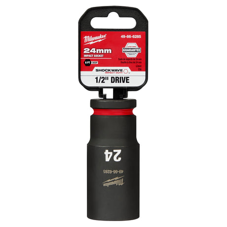 Milwaukee 1/2" Drive 24MM Deep 6 Point Socket SHOCKWAVE Impact Duty™ 49-66-6285
