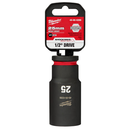 Milwaukee 1/2" Drive 25MM Deep 6 Point Socket SHOCKWAVE Impact Duty™ 49-66-6286
