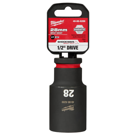 Milwaukee 1/2" Drive 28MM Deep 6 Point Socket SHOCKWAVE Impact Duty™ 49-66-6289