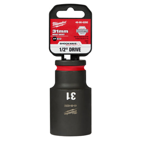 Milwaukee 1/2" Drive 31MM Deep 6 Point Socket SHOCKWAVE Impact Duty™ 49-66-6292