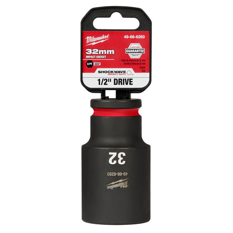 Milwaukee 1/2" Drive 32MM Deep 6 Point Socket SHOCKWAVE Impact Duty™ 49-66-6293