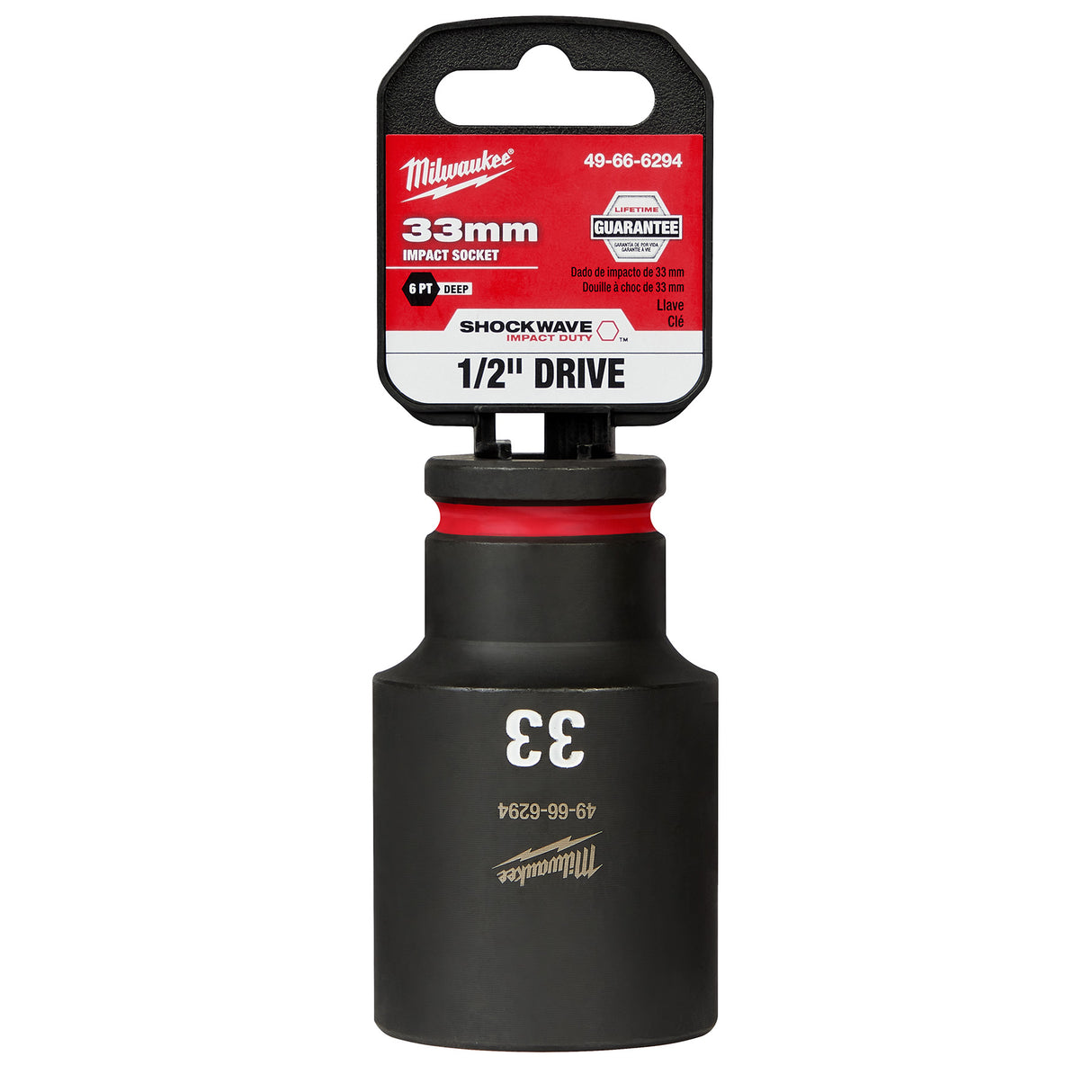 Milwaukee 1/2" Drive 33MM Deep 6 Point Socket SHOCKWAVE Impact Duty™ 49-66-6294