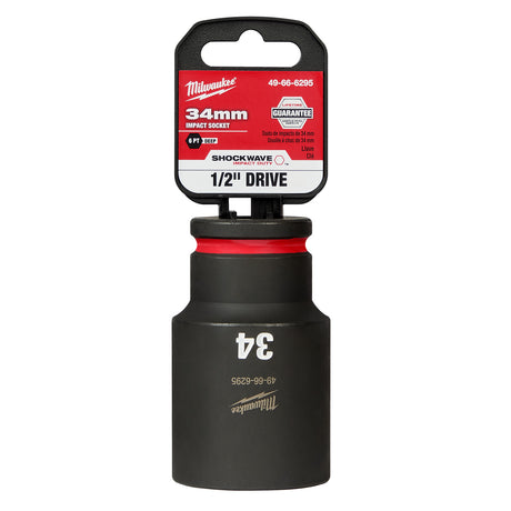 Milwaukee 1/2" Drive 34MM Deep 6 Point Socket SHOCKWAVE Impact Duty™ 49-66-6295