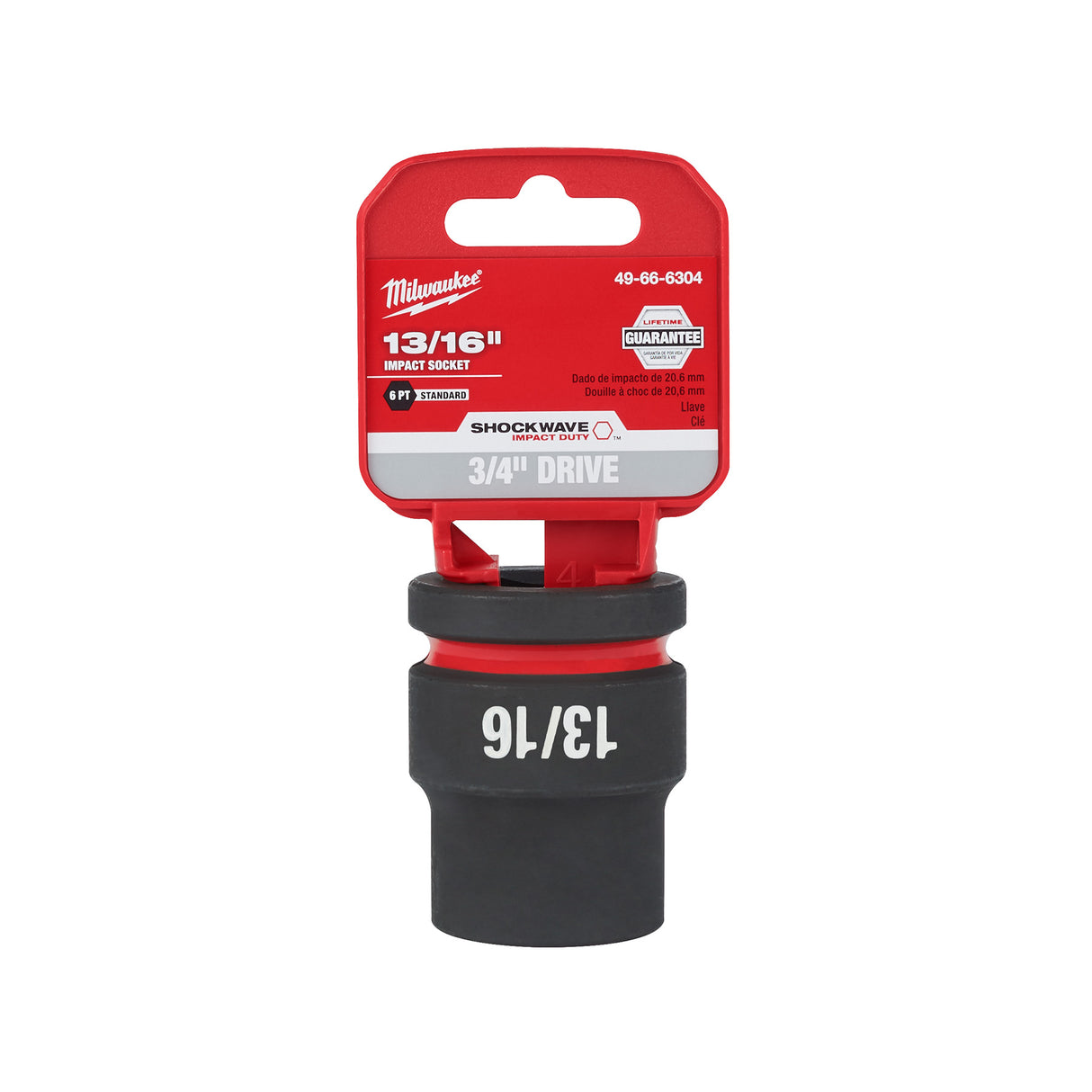 Milwaukee 3/4" Drive 13/16" Shallow 6 Point Socket SHOCKWAVE Impact Duty™ 49-66-6304