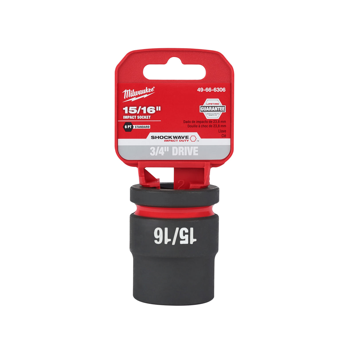Milwaukee 3/4"Drive 15/16" Shallow 6 Point Socket SHOCKWAVE Impact Duty™ 49-66-6306