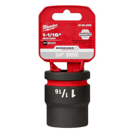 Milwaukee 3/4"Drive 1-1/16" Shallow 6 Point Socket SHOCKWAVE Impact Duty™ 49-66-6308