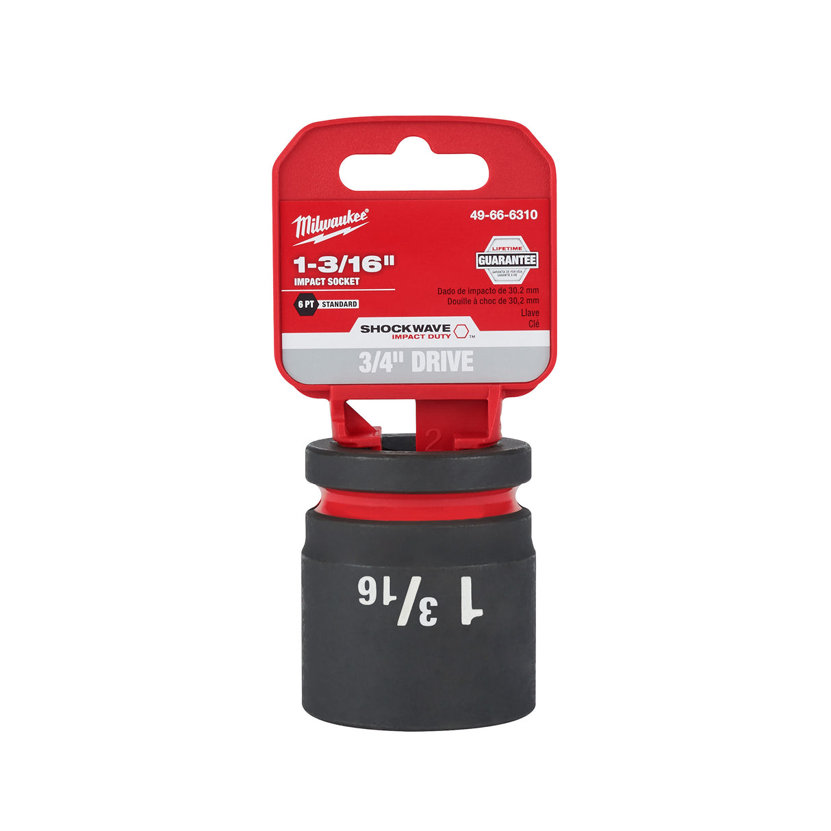 Milwaukee 3/4"Drive 1-3/16" Shallow 6 Point Socket SHOCKWAVE Impact Duty™ 49-66-6310