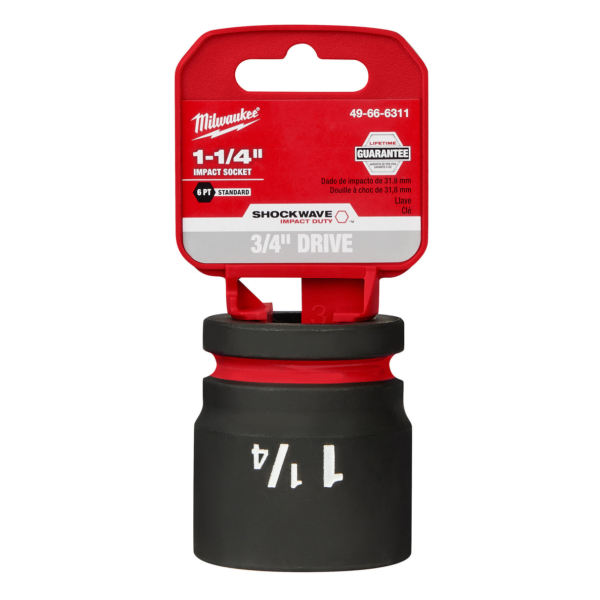 Milwaukee 3/4"Drive 1-1/4" Shallow 6 Point Socket SHOCKWAVE Impact Duty™ 49-66-6311