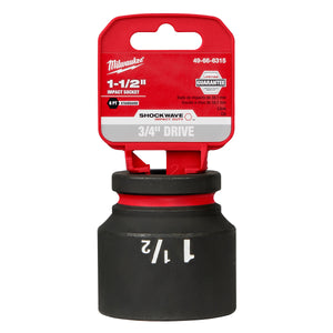 Milwaukee 3/4" Drive 1-1/2" Standard 6 Point Socket SHOCKWAVE™ Impact Duty  49-66-6315