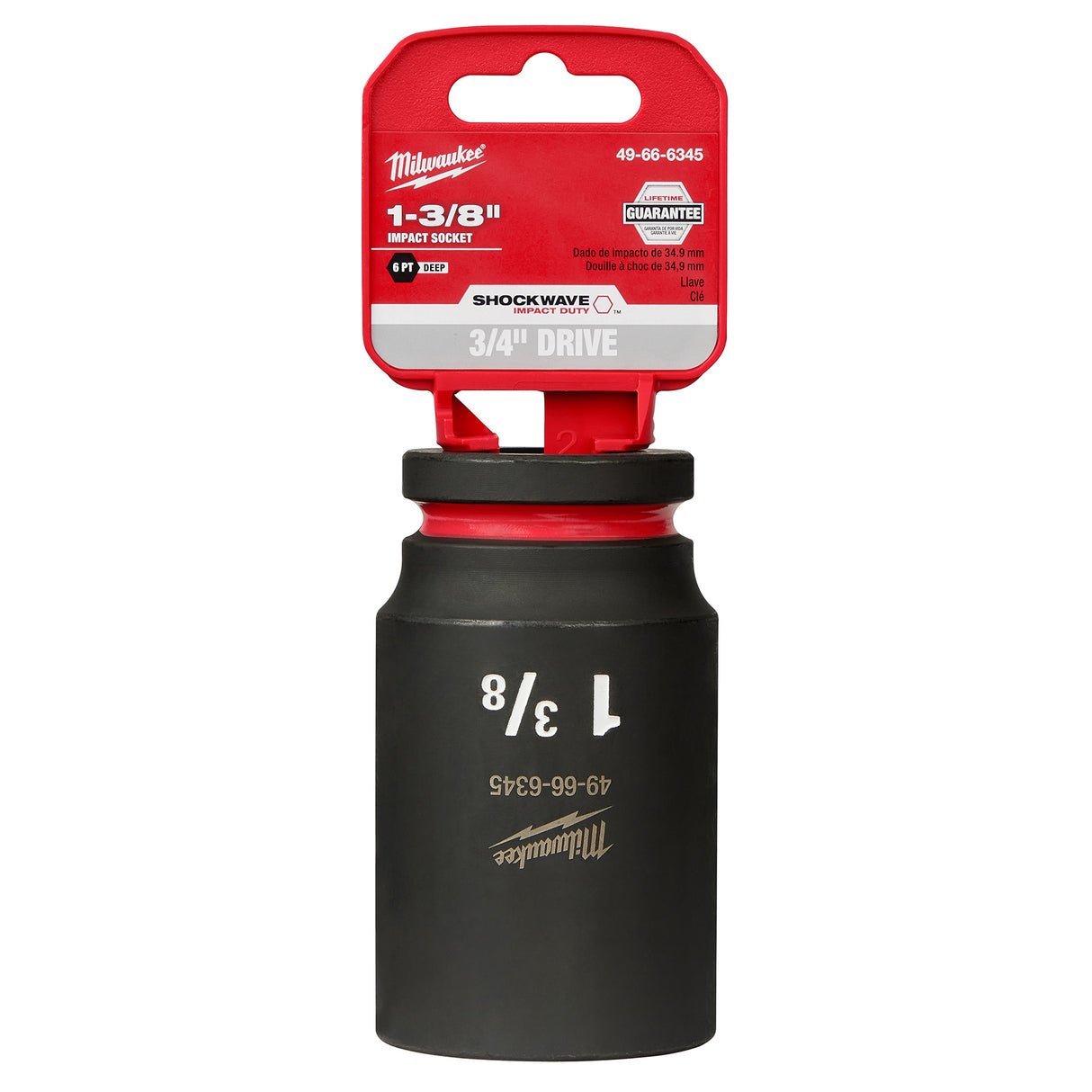 Milwaukee SHOCKWAVE™ Impact Duty 3/4" Drive 1-3/8" Deep 6 Point Socket 49-66-6345