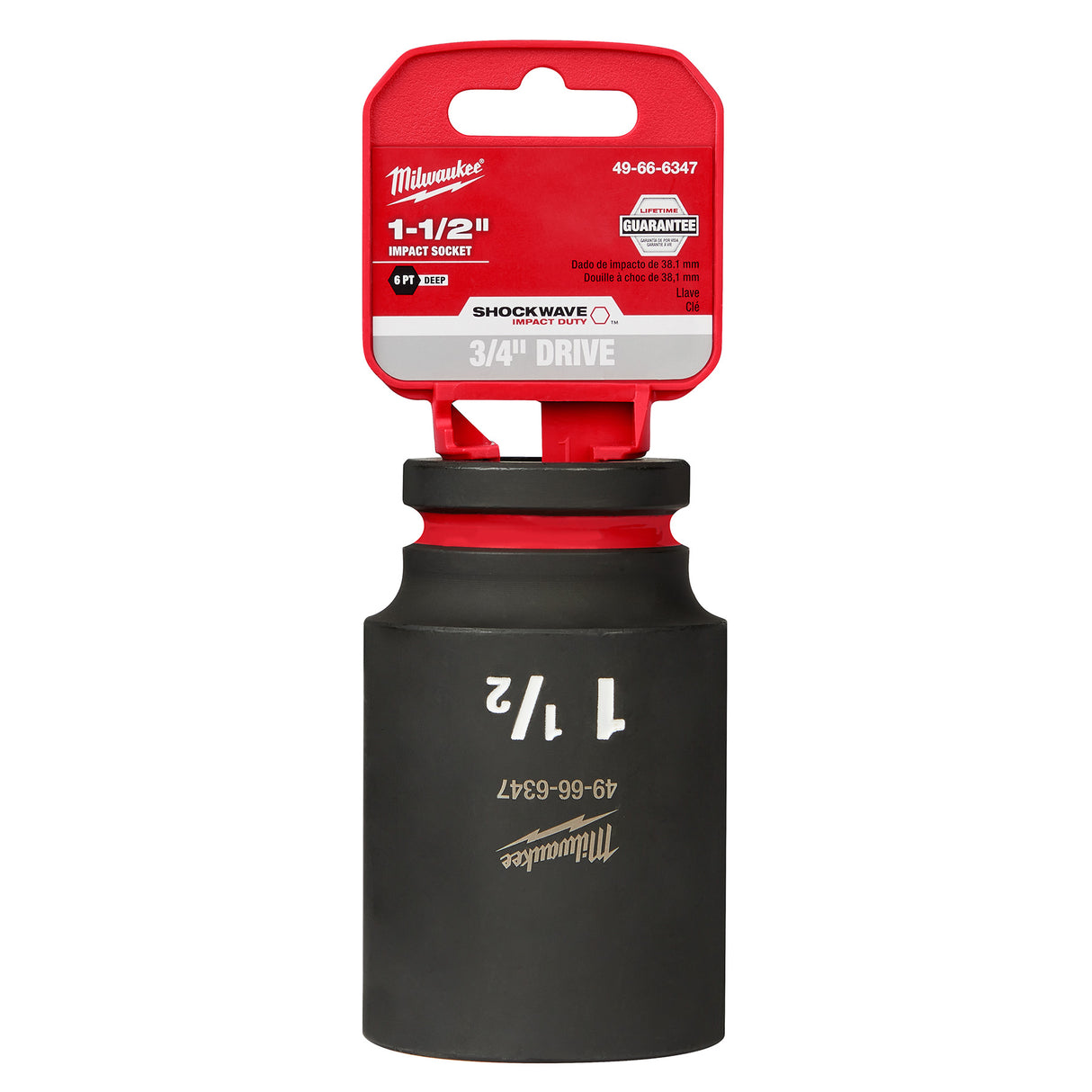 Milwaukee SHOCKWAVE™ Impact Duty 3/4" Drive 1-1/2" Deep 6 Point Socket 49-66-6347