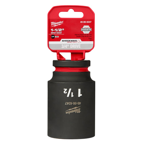 Milwaukee SHOCKWAVE™ Impact Duty 3/4" Drive 1-1/2" Deep 6 Point Socket 49-66-6347