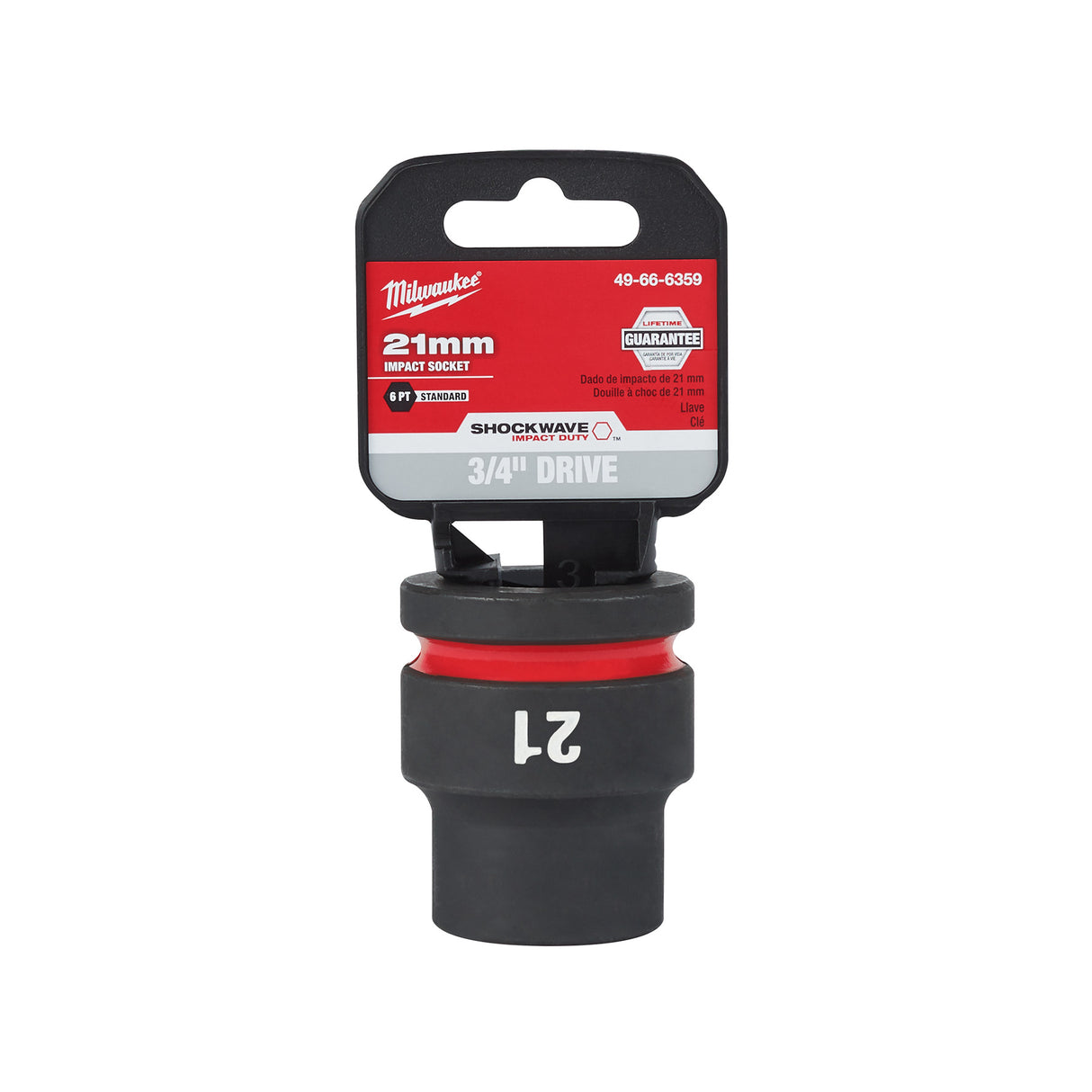 Milwaukee SHOCKWAVE™ Impact Duty 3/4" Drive 21MM Standard 6 Point Socket 49-66-6359