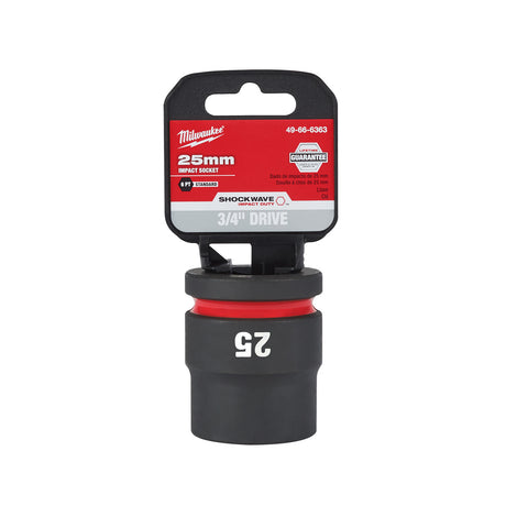 Milwaukee SHOCKWAVE™ Impact Duty 3/4" Drive 25mm Standard 6 Point Socket 49-66-6363