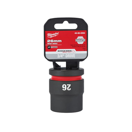 Milwaukee SHOCKWAVE Impact Duty™ 3/4"Drive 26MM Standard 6 Point Socket 49-66-6364