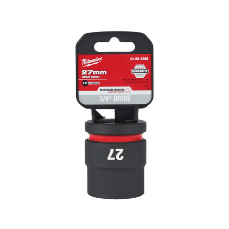Milwaukee SHOCKWAVE™ Impact Duty 3/4" Drive 27MM Standard 6 Point Socket 49-66-6365