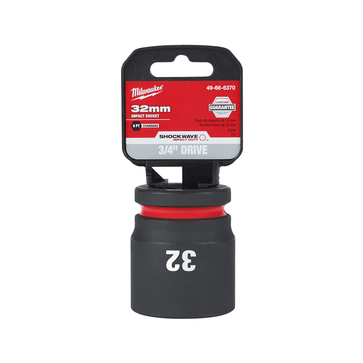 Milwaukee SHOCKWAVE Impact Duty™ 3/4"Drive 32MM Standard 6 Point Socket 49-66-6370