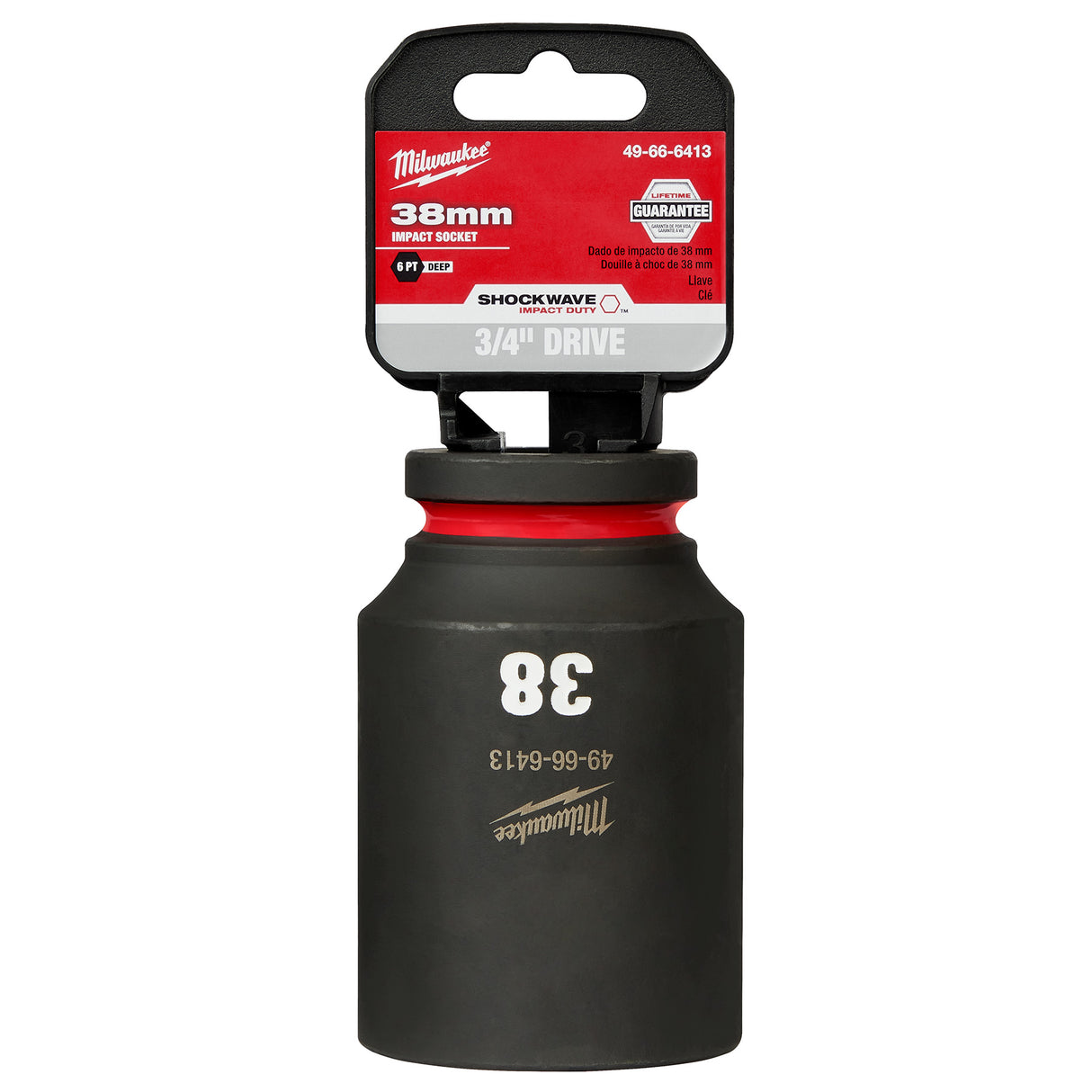 Milwaukee SHOCKWAVE™ Impact Duty 3/4" Drive 38MM Deep 6 Point Socket 49-66-6413