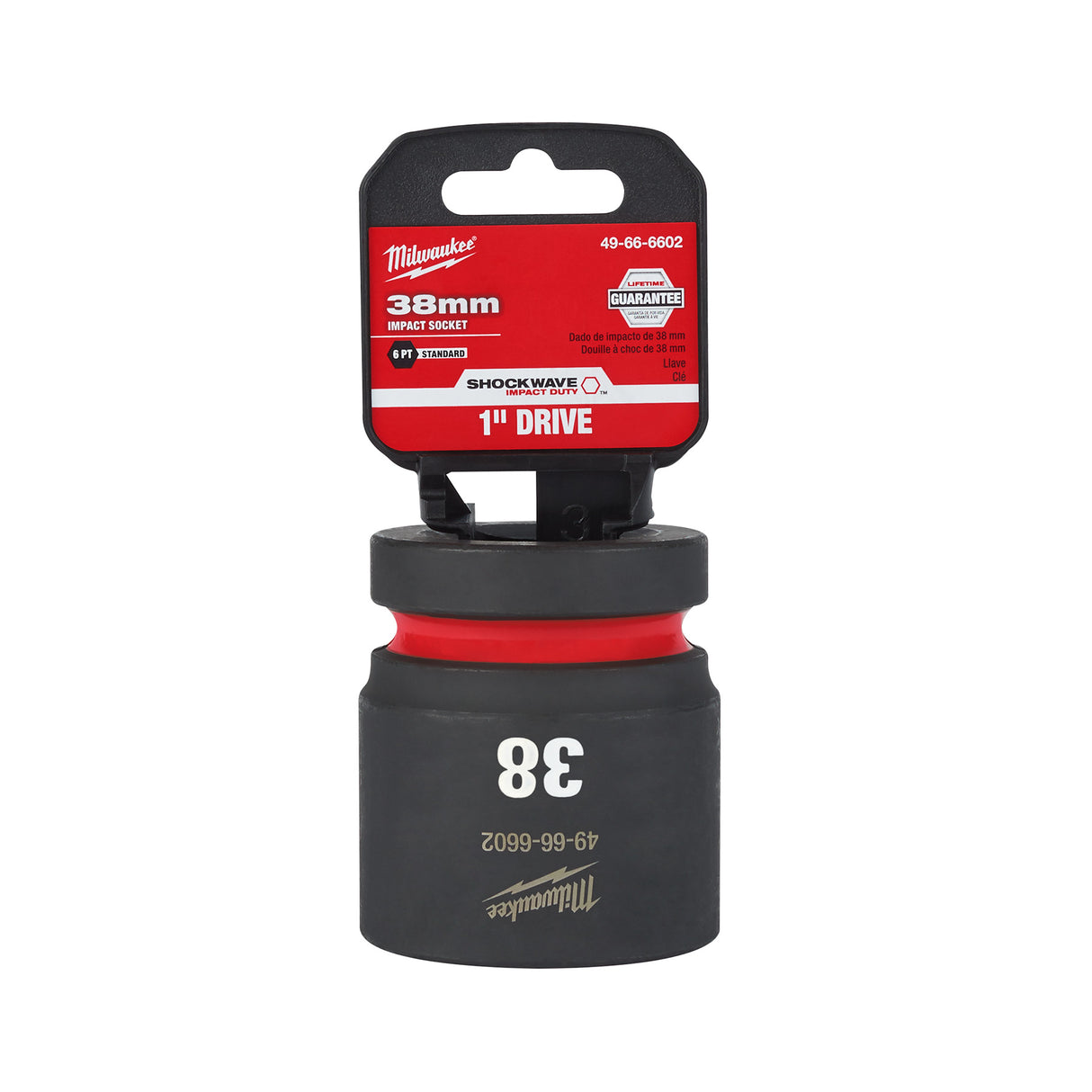 Milwaukee SHOCKWAVE™ Impact Duty 1" Drive 38MM Standard Shallow 6 Point Socket 49-66-6602