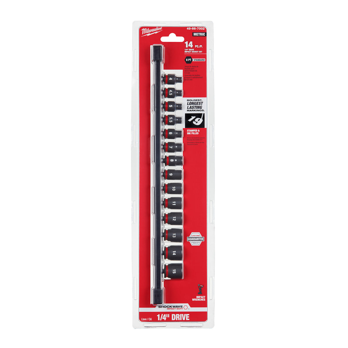 Milwaukee 49-66-7002 14PC SHOCKWAVE Impact Duty™ Metric Standard 6 Point Socket Set