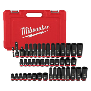 Milwaukee 49-66-7009 43PC SHOCKWAVE™ Impact Duty 3/8" Drive SAE & Metric Deep 6 Point Socket Set