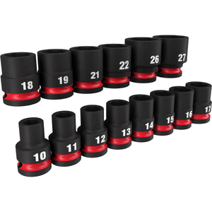 Milwaukee 49-66-7013 14PCSHOCKWAVE Impact Duty™ 1/2" Drive Metric Standard 6 Point Socket Set