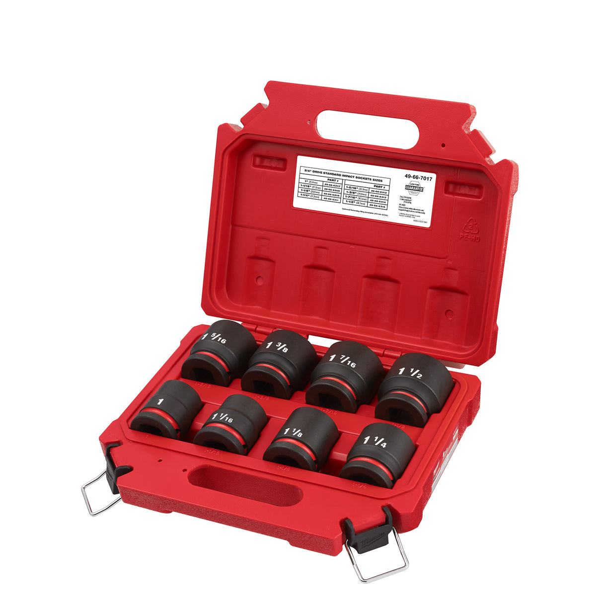 Milwaukee 49-66-7017 8PCSHOCKWAVE Impact Duty™ 3/4" Drive SAE Standard 6 Point Socket Set
