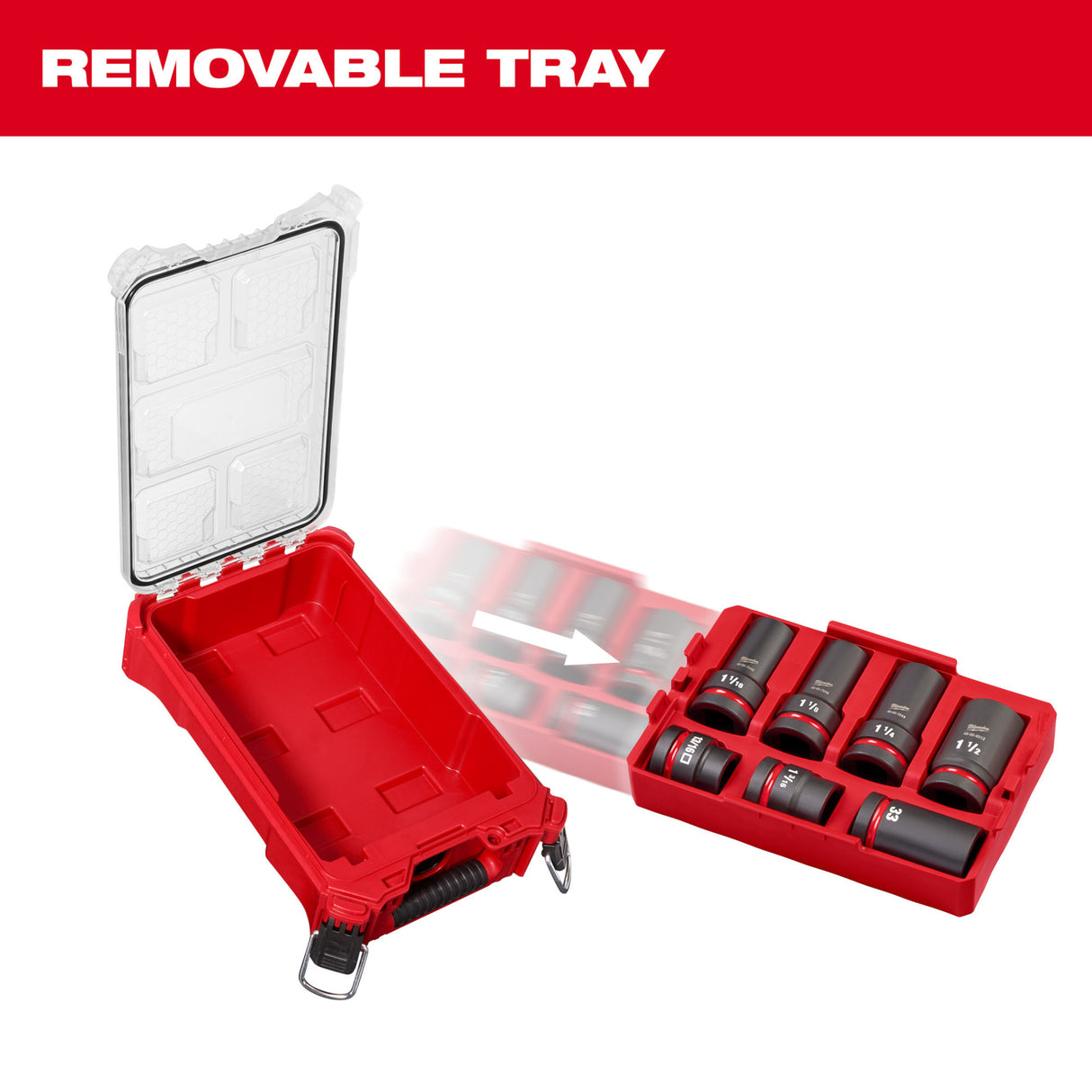 Milwaukee 49-66-7840 SHOCKWAVE Impact Duty™ 1” Drive 7PC MM & SAE Wheel Service Socket PACKOUT™ Set