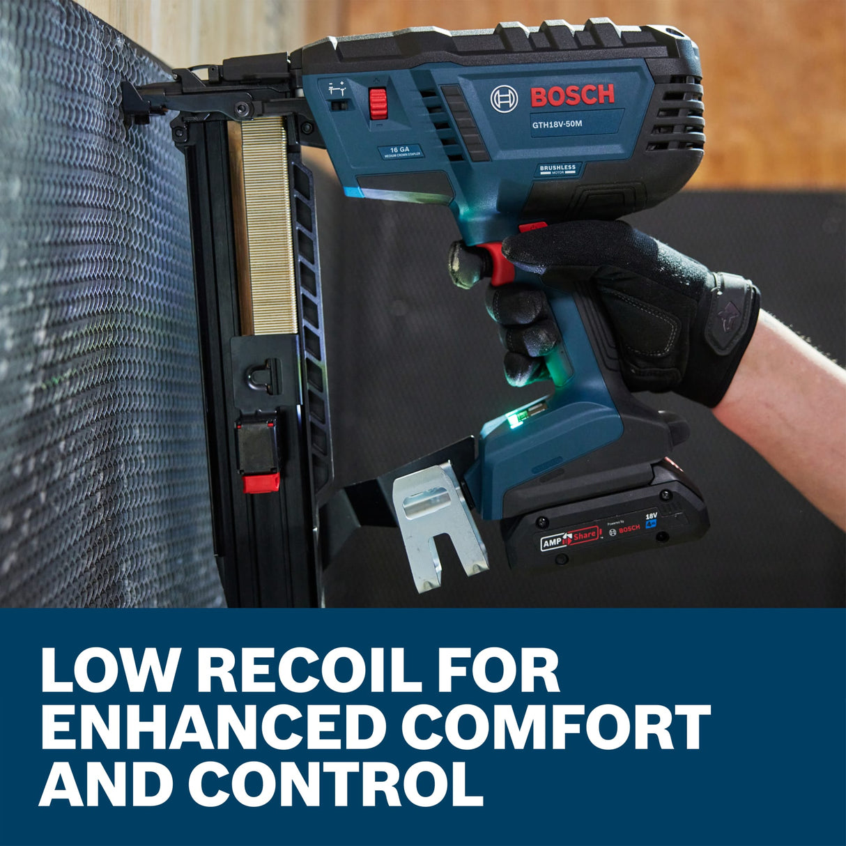 Bosch GTH18V-50MN 18V Brushless 16-Gauge 7/16 In. Medium Crown Stapler