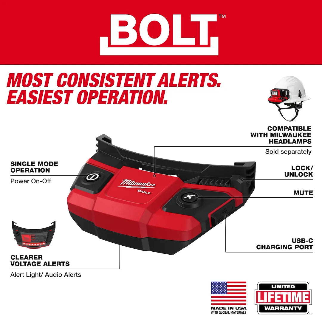 Milwaukee 48-73-2895 BOLT Personal Voltage Detector feature labels