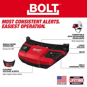 Milwaukee 48-73-2895 BOLT Personal Voltage Detector feature labels