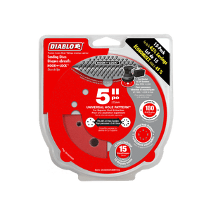 DIABLO DCD050180H15G 5" 180-Grit Hook & Lock™ ROS Sanding Discs (15-pk)
